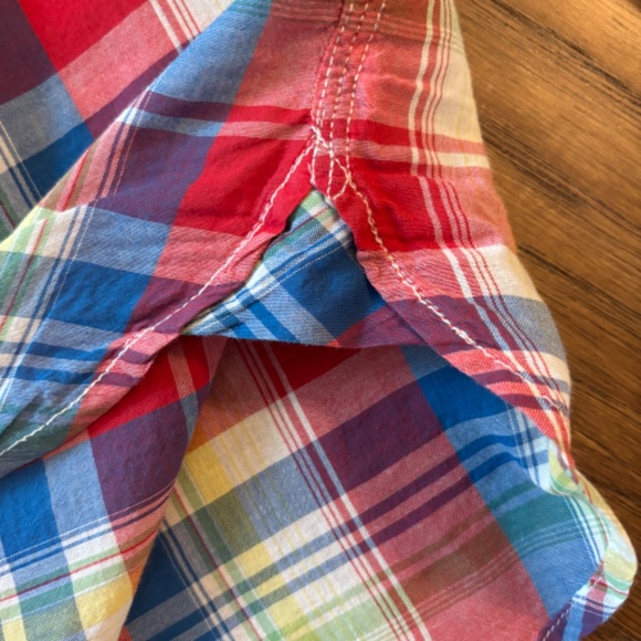 Ralph Lauren Jeans Co. Red Blue Yellow Plaid Cotton Button Down Shirt Women's 2X - Picture 7 of 11